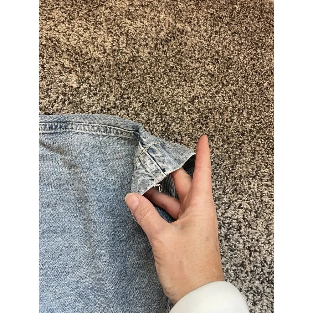 Free People Light Blue Distressed Denim Overalls